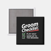 Groom's Checklist Golf Wedding - Grappig Bachelor  Magneet (Voorkant / Achterkant)
