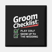 Groom's Checklist Golf Wedding - Grappig Bachelor  Magneet (Voorkant)
