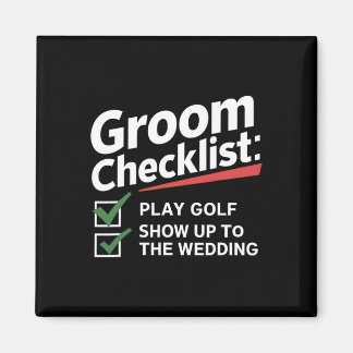 Groom's Checklist Golf Wedding - Grappig Bachelor  Magneet