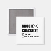Groom's Checklist Golf Wedding - Grappig Bachelor  Magneet (Voorkant / Achterkant)