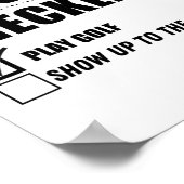 Groom's Checklist Golf Wedding - Grappig Bachelor Poster (Hoek)