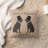 Grooms Choc labradors Personalized Gay Weddenschap Kussen (Deken)