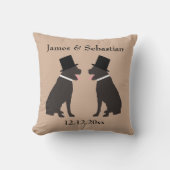 Grooms Choc labradors Personalized Gay Weddenschap Kussen (Voorkant)
