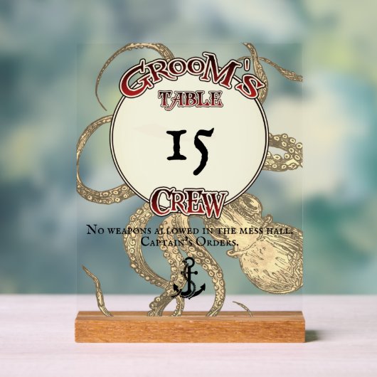 Groom's Crew Acryl Bord (Neutraal)