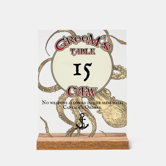 Groom's Crew Acryl Bord (Voorkant)