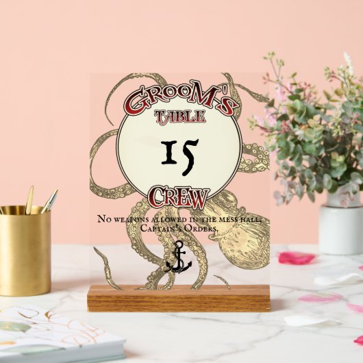 Groom's Crew Acryl Bord (Huwelijk)