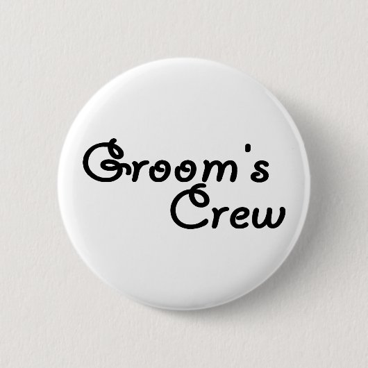Groom's Crew (Blk) Ronde Button 5,7 Cm (Voorkant)