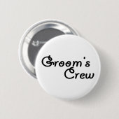 Groom's Crew (Blk) Ronde Button 5,7 Cm (Voorkant /achterkant)