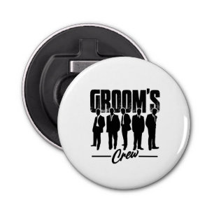 Groom's Crew - Groomsmen Bachelor Party Button Flesopener