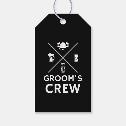 Groom's Crew Groomsmen Bachelor Party Dank je Cadeaulabel (Voorkant)