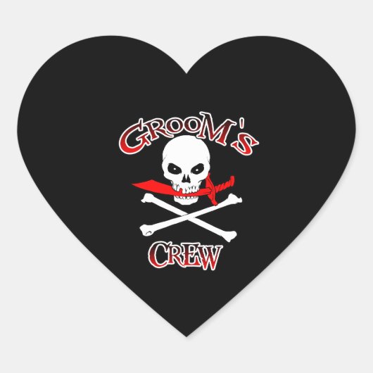 Groom's Crew Hart Sticker (Voorkant)