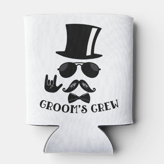 Groom's Crew Hipster vrijgezellenfeest Blikjeskoeler (Achterkant)