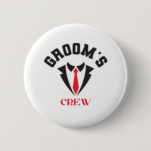 Groom's Crew - Moderne Groomsmen Vrijgezellenfeest Ronde Button 5,7 Cm (Voorkant)