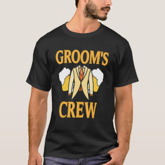 Groom's Crew Retro Cool Bachelors Party Designs Pr T-shirt