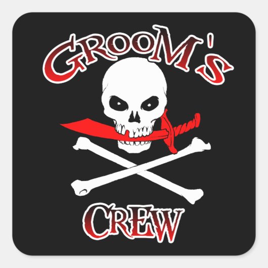 Groom's Crew Vierkante Sticker (Voorkant)