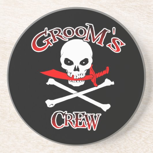 Groom's Crew Zandsteen Onderzetter (Voorkant)
