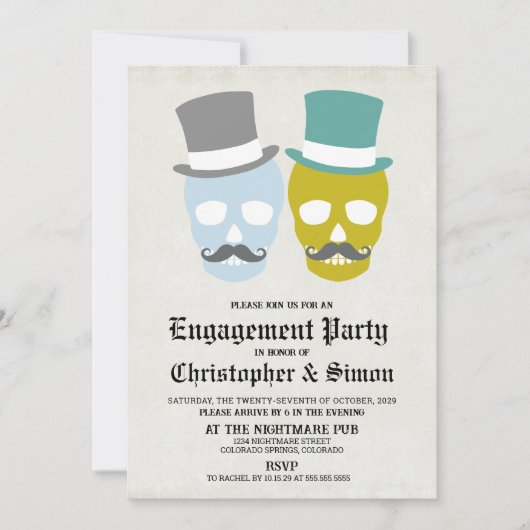 Grooms Day van de Dead Engagement Party Kaart (Voorkant)