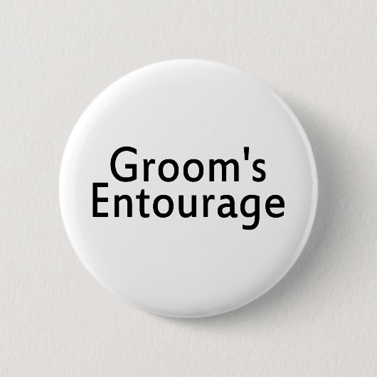 Grooms Entourage Black Ronde Button 5,7 Cm (Voorkant)