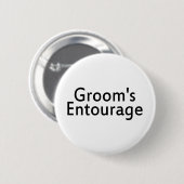 Grooms Entourage Black Ronde Button 5,7 Cm (Voorkant /achterkant)