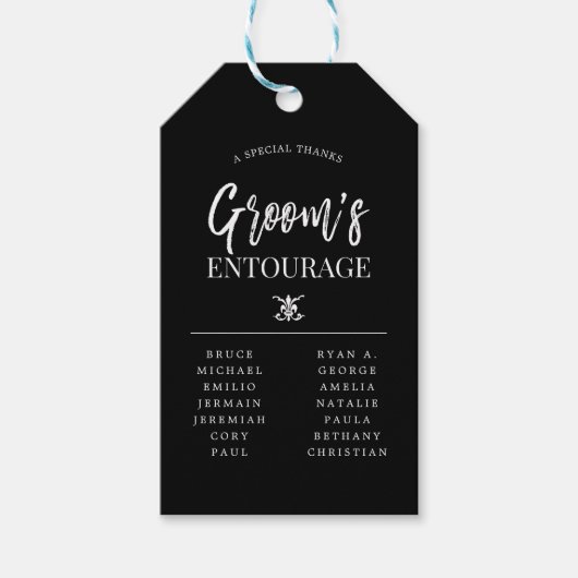 Groom's Entourage | Groomsmannen Cadeaulabel (Voorkant)