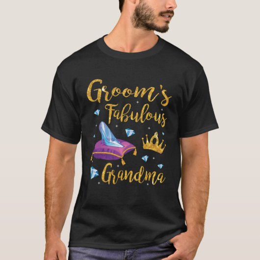 Groom's Fabulous Grandma Happy Wedding Married Mem T-shirt (Voorkant)
