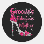 Groom's Fabulous Moeder Gelukkig Huwelijk Huwelijk Ronde Sticker (Voorkant)
