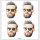 Groom's Face Funny Bachelorette Party 4 Faces Sticker (Vel)