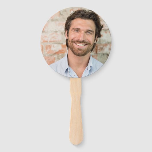 Groom's Face on a Stick Bachelorette Party Handwaaier (Achterkant)