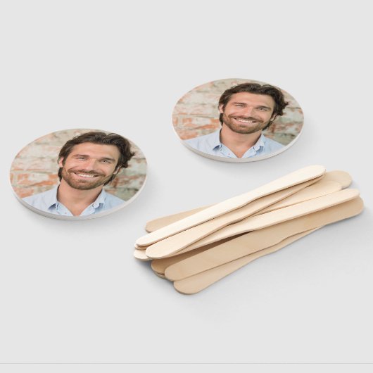 Groom's Face on a Stick Bachelorette Party Handwaaier (Niet-gemonteerd)