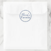 "Groom's Favorite" Wedding Favor Sticker - marine (Tas)