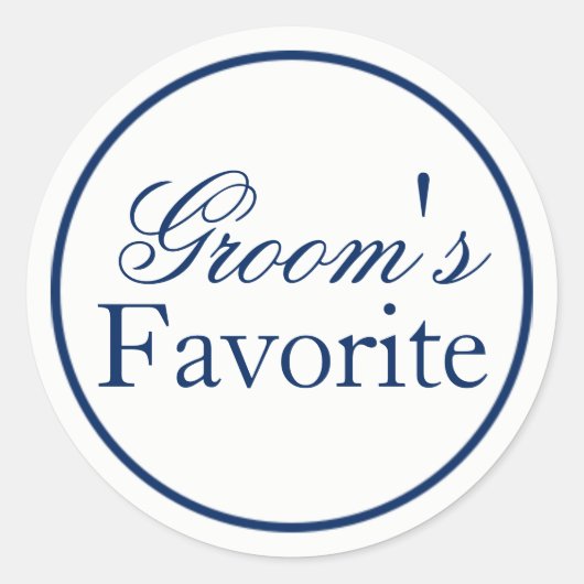 "Groom's Favorite" Wedding Favor Sticker - marine (Voorkant)