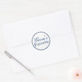"Groom's Favorite" Wedding Favor Sticker - marine (Envelop)