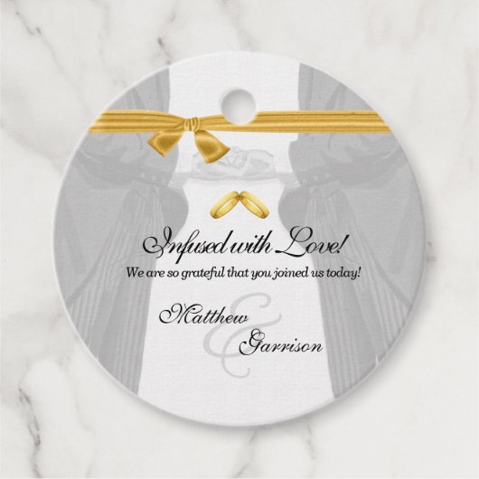  Grooms Gay Bruiloft met Foto Bedankjes Labels (Voorkant)