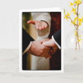 Grooms Gay Wedding Commitment Ceremonony LOVE Kaart (Gele Bloem)