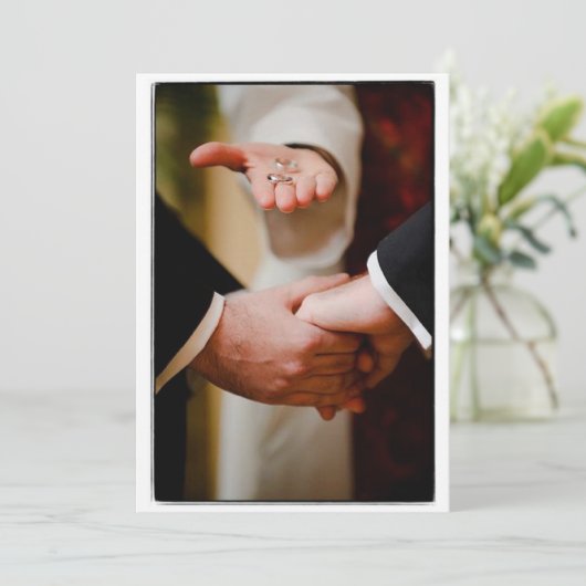 Grooms Gay Wedding Commitment Ceremony LOVE Card Kaart (Staand voorkant)