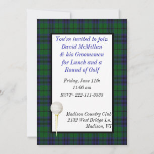 Groom's Golf Party Invitation Kaart