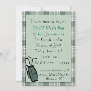 Groom's Golf Party Invitation Kaart