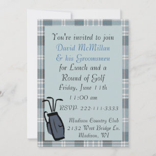 Groom's Golf Party Invitation Kaart