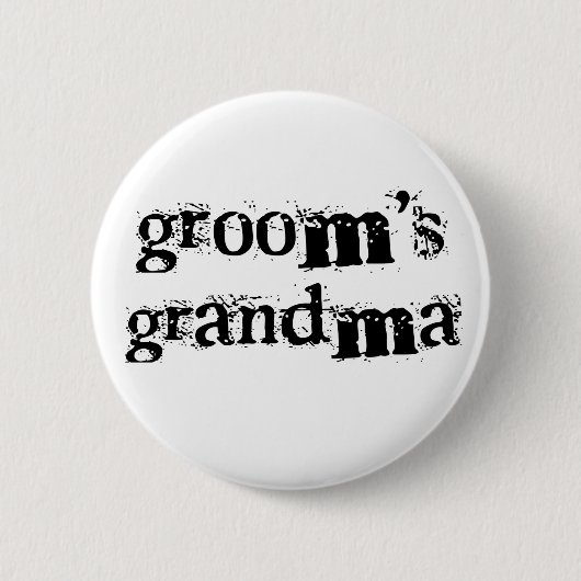 Groom's Grandma Black Text Ronde Button 5,7 Cm (Voorkant)