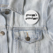 Groom's Grandma Black Text Ronde Button 5,7 Cm (In situ)