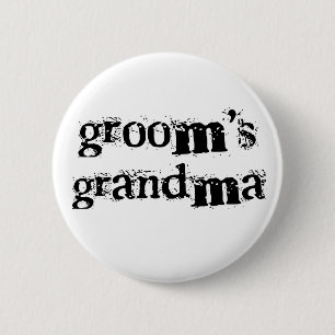 Groom's Grandma Black Text Ronde Button 5,7 Cm