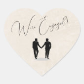 Grooms Happy Verloving Hart Sticker (Voorkant)