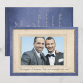 Grooms Husband Union Gay Wedding Annoucement Kaart (Voorkant / Achterkant)