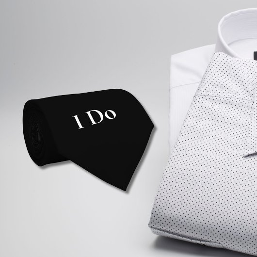 Groom's I Do Wedding Day Kleding Zwart Stropdas