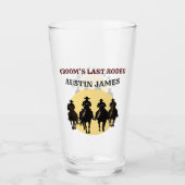 Groom's Last Rodeo Cowboys & Sunset vrijgezellenfe Glas (Voorkant)