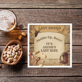 Groom's Last Rodeo Cowboys Zadelen Jongens Papier Servet