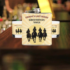Groom's Last Rodeo Sunset Groomsman vrijgezellenfe Heupfles