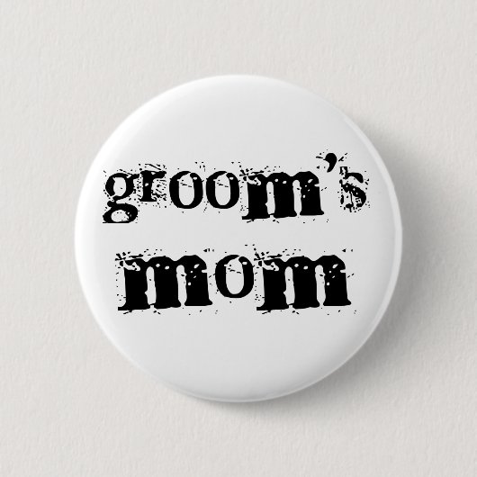 Groom's mam Black Text Ronde Button 5,7 Cm (Voorkant)