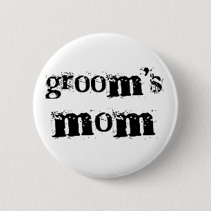 Groom's mam Black Text Ronde Button 5,7 Cm