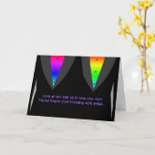 Grooms Met Harten Glow Met Trots - Gay Wedding Kaart (Gele Bloem)